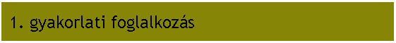 Szvegdoboz:  1. gyakorlati foglalkozs